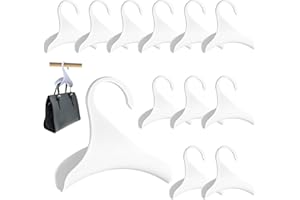 Hiitytin 12 Pcs White Purse Hangers for Closet, Handbag Hangers for Closet, Bag Hanger, Handbag Organizer Hooks, Bag Organizer Hanging Hooks for Backpacks Satchels Tote Bag Home Storage (White)