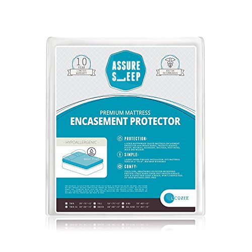 Waterproof Zippered Mattress Encasement Cover - Bed Bug Proof Protector, Breathable, King Size, Assure Sleep by L'COZEE - Thumbnail 7