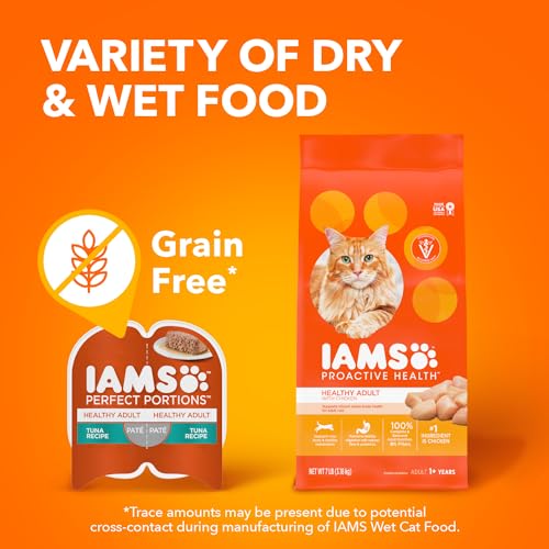 IAMS PERFECT PORTIONS HEALTHY ADULT WET CAT FOOD WITH CHICKEN AND TUNA RECIPE VARIETY PACK, EASY PEEL TWIN-PACK TRAYS, PACK OF 24 (48 TOTAL SERVINGS)