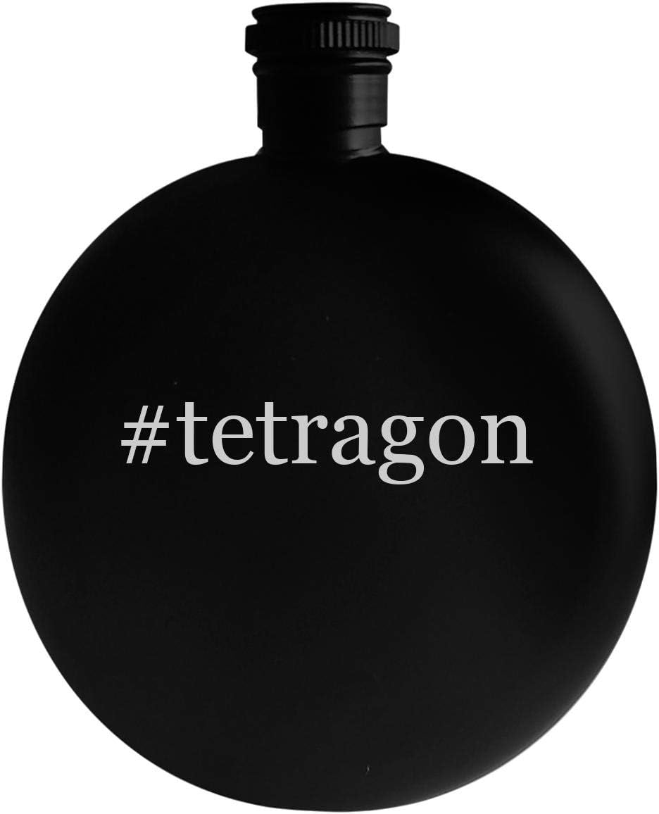 #tetragon - 5oz Hashtag Round Alcohol Drinking Flask, Black