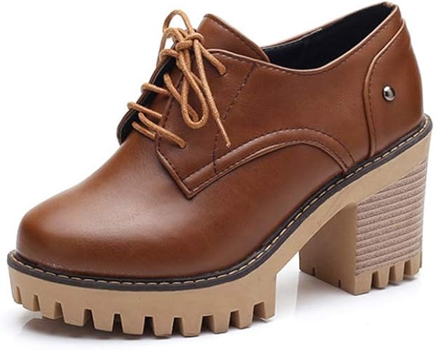 Amazon オックスフォード おじ靴 ローファー 靴 レディース 歩きやすい レースアップシューズ クロ エナメル フェイクレザー レースアップ シューズ ハイヒール 7cmヒール 厚底 レディース 22 イノヤ パンプス