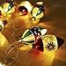 Valery Madelyn 7.2Ft Delightful Christmas glass ball garland with 10 Led lights in Red Green and Gold Color