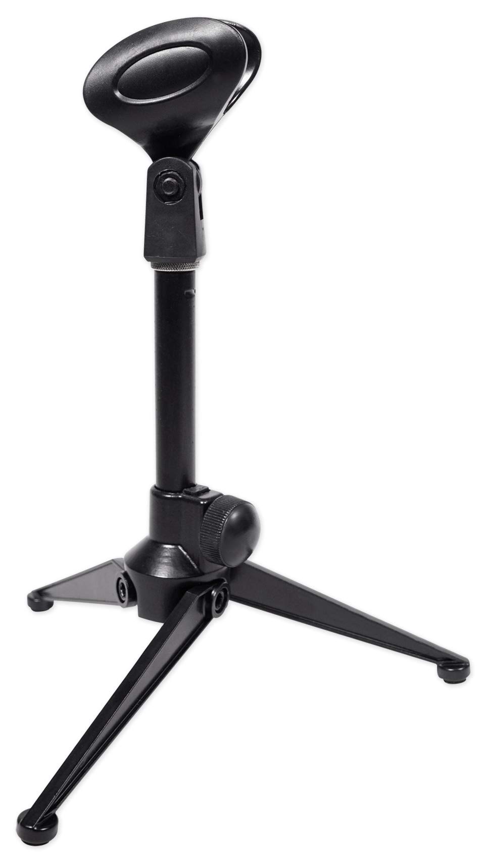 Rockville RDTS Adjustable Height Studio Desktop Tripod Microphone Stand, Metal Build, Foldable Design, Mic Clip Adapter Included, for Podcasting and Streaming