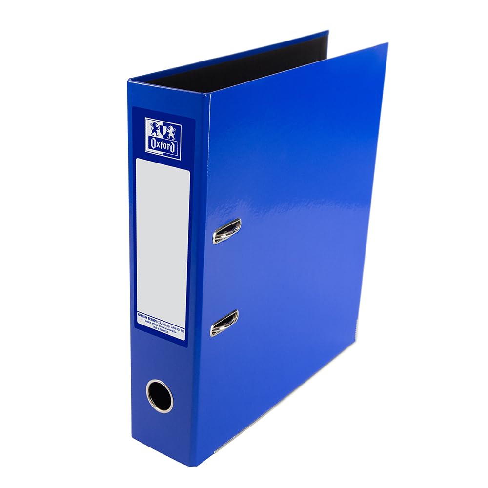 Oxford Premium A4 Lever Arch File, Blue Single Folder, Heavy Duty