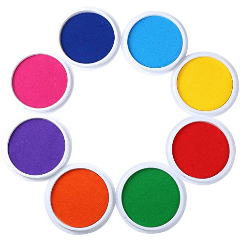 Holoras Ink Stamp Pads for Kids, 8 Colors Washable Craft Fingerprint Ink Pad Kit for Children DIY Painting