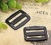 Shapenty 50PCS Black Plastic Tri-Glide Slides Button Bulk Adjustable Webbing Triglides Slider Buckle for Belt Backpack and Bags (Black, 1 Inch)