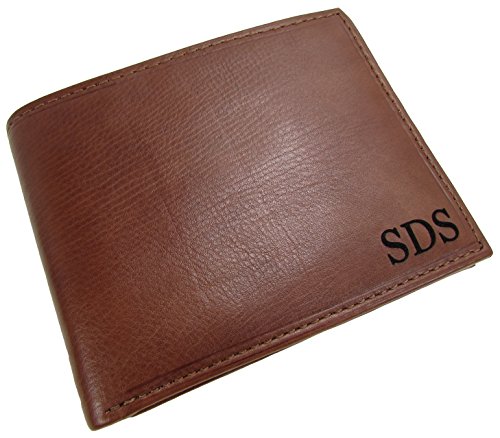 Paul & Taylor Personalized Monogram Leather Removable Passcase Bifold Wallet
