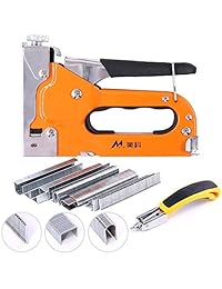Swpeet   Pistola de grapas 3 en 1 con quitagrapas, herramienta de encendido a mano de acero al carbono para tapicería, material de fijación, decoración, carpintería, muebles