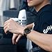 SINOBI Mens Slim Quartz Watch Black Ultra Thin Minimalist Wrist Watch with Stainless Steel Milanese Band and Analogue Display