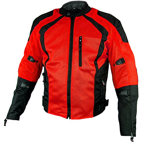 Xelement XS3012 Cyclone Mens Black/Red Mesh Tri-Tex Armored - Main Image