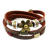 Zikker Charm Art Metal Adjustable Leather Wrap Bracelet