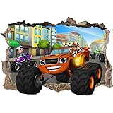 BLAZE AND THE MONSTER MACHINES SMASHED WALL STICKER - BEDROOM ART KIDS MURAL 18