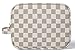 Daisy Rose Luxury Checkered Make Up Bag | PU Vegan Leather Cosmetic toiletry Travel bag (Cream)