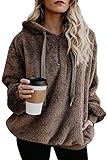 ReachMe Womens Oversized Sherpa Pullover Hoodie