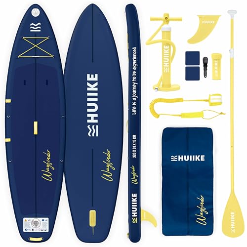HUIIKE Tabla Paddle Surf Hinchable Touring con Accesorios Incluidos, Remo, Quilla, Leash, Inflador y Mochila. Stand Up Paddle Board Gran Estabilidad y Resistencia