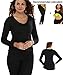 LAZAWG Women Slimming Sweat Long Shirt Weight Loss Neoprene Body Shaper Hot Sauna Suit Shapewear Black Black XX-Large