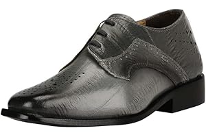 LIBERTYZENO Formal Shoes for Boys Genuine Leather Kids Dress Shoes Lace Up Oxford Shoes Animal Print Shoes for Wedding & Party