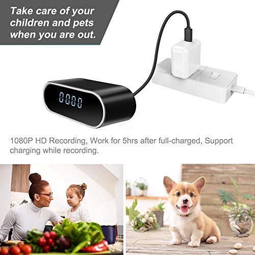 Spy Camera, 1080P Hidden Camera Clock WiFi Video Recorder 140° Wide Angle Lens Wireless IP Cameras for Indoor Home Security Monitoring Nanny Cam with Night Vision Motion Detection - Thumbnail 3