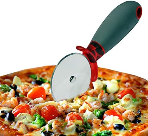 Pizza Cutter, Pizza Wheel With Comfortable Silicone Handel Stainless Steel,, Sharp Blade Strong And Lightweight