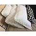 Rayroger Pom Pom Fringe Pillowcases, Washed Cotton Pillow Sham Fringe Rolls, Durable for Standard/Queen Size Ivory White (19x29inches)-Set of 2 (Queen Size)