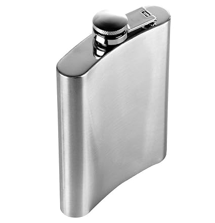 Kraftyhome Stylish Stainless Steel Whisky Liquor Alcohol Pocket Hip Flask | Steel Hip Flask | Ideal for Gift | 8 oz