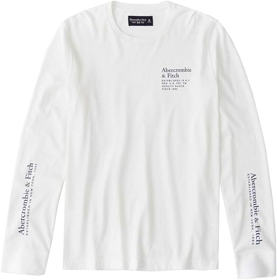 Amazon Abercrombie Fitch アバクロンビーアンドフィッチ アバクロ メンズ 長袖 Tシャツ ロンt スモール ロゴ プリント ホワイト Xxlサイズ 並行輸入品 Tシャツ カットソー 通販