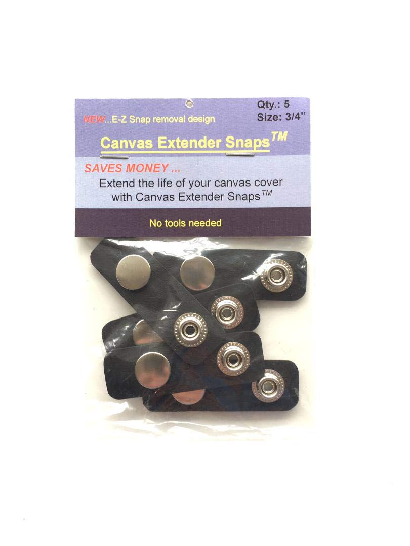 Photo 1 of .75" ? Boat Canvas Snap Extender Snaps – 5-Pack Bag – Black .75-Inch Extenders with Easy-Release Tabs to Prevent Cover Shrinkage & Extend Canvas Life
