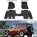 Winunite Front and Rear Floor Mats Compatible with Jeep Wrangler JK JKU 4 Door Unlimited 2014 2015 2016 2017 2018 All Weather Guard TPE Black Slush Floor Liner Set