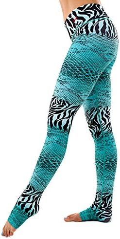 Body Angel Activewear Women's Acua Wild Leggings/Activewear/Yogawear Small Medium (Small, Acua-Green/Black)