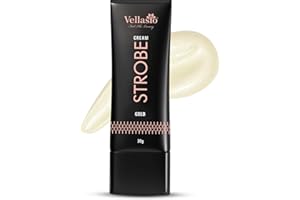 Vellasio Strobe Cream Gold, Face Illuminator with Squalene & Japanese Sakura, Luminous Dewy Finish, Non-Comedogenic, 30g