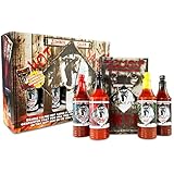 Zombie Cajun Hot Sauce Gift Set, Gourmet Basket Includes 4 (6oz) Bottles of the Best Louisiana Hot Sauce - Garlic, Jalapeno, Habanero, and Cayenne Pepper, Plus a  Zombie Gifts Book