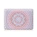 MacBook Air 13 Inch Case (Release 2010-2017 Older Version),iCasso Rubber Coated Soft Touch Hard Case with Keyboard Cover Only Compatible Macbook Air 13 Inch (Model:A1369/A1466), Pink&White Medallion