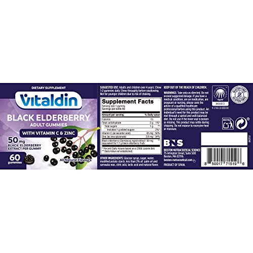 VITALDIN Black Elderberry Adult Gummies Immune Support Gummy with