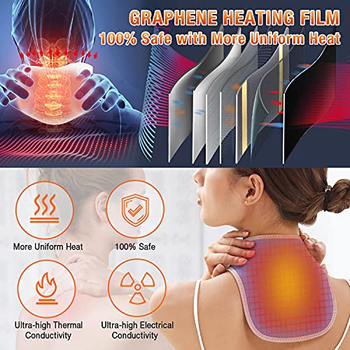 Heating Pad for Neck Pain & Stiffness Relief, USB Heated Neck Wrap, 3