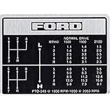 D3NN7B292B Ford Tractor Shift Pattern Decal 5000 5600 6600 6700 7000 7600 7700