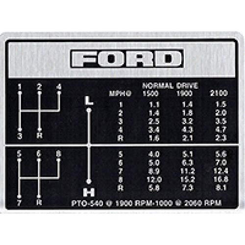 D3NN7B292B Ford Tractor Shift Pattern Decal 5000 5600 6600 6700 7000 7600 7700