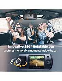 Trekpow de ABOX HD 1080P Cámara DVR para salpicadero de coche con rotación de 180 ° para la parte delantera y la cabina, LCD de 2 pulgadas, 170 ° de ancho, visión nocturna, bloqueo de sensor G, grabación en bucle, detección de movimiento, modo de estacion