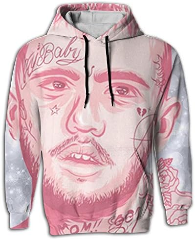 ASDFASDGZX Man Digital Print LIL-Peep Casual Cotton Drawstring Custom Hooded Medium