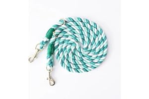 Tesitehi Multifunctional Rope Dog Leash 7.5 FT with Adjustable Double Swivel Hook Hands Free for Small Medium and Large Dogs Running Hiking Camping Walking (Green)