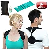 Posture Corrector for Women Men - Upper Back Support Clavicle Shoulder Brace Thoracic Kyphosis - Improve Bad Posture Alignment Fix Back Pain + Exercises and Stretch Band by VIMFIT