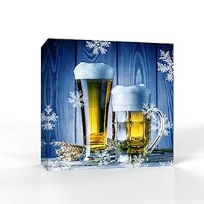 Canvas Wall Art Beer Pictures Home Wall Decorations for Bedroom Living Room Paintings Canvas Prints Framed - 12x12 inches