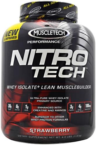 Muscletech Nitrotech Performance Series Vanilla, 4 Pounds (Strawberry)