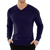 YTD Men's Casual Slim Fit V-Neck Pullover Long Sleeve Knitted Pullover Sweaters