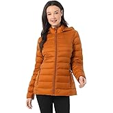 32 Degrees Women’s Water-Repellent Packable Down Jacket, Ultra-Light with Detachable Hood
