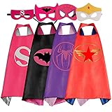 Asgift Comics Cartoon Dress Up Costumes 4Pcs Capes and Masks Superhero Capes for Kids