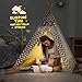 OlarHike Teepee Play Tent for Kids, Girl and Boy, Durable Baby Toddler Tents with Window, Colorful Lights, Flag, Carpet, Non-Slip Base