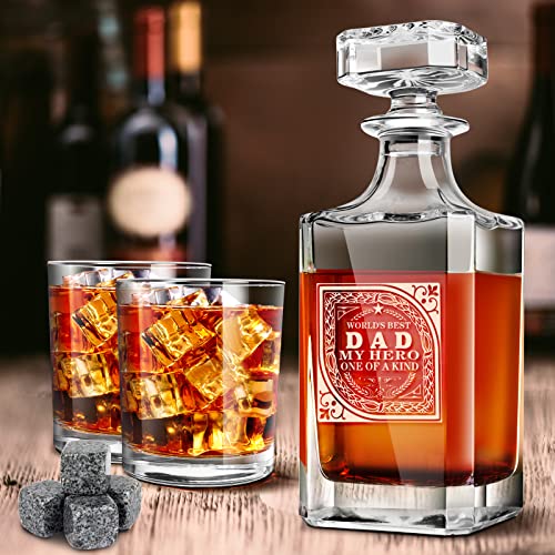 Birthday Gifts for Dad Whiskey Decanter Stone Premium Set