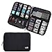 BUBM Travel Cable Organizer, Universal Electronics Accessories Storage Bag for Cord, Earphone, USB Flash Drive, Memory Card and More, Lightweight and Compact,Black