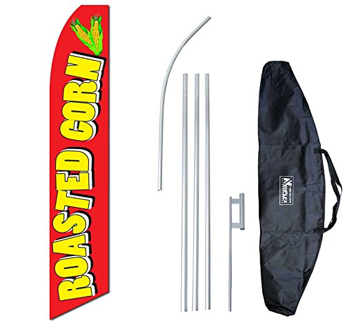 "Roasted Corn Red/Yellow (Extra Wide)" 12-foot Swooper Feather Flag and Case Complete Set...includes 12-foot Flag, 15-foot Pole, Ground Spike, and Carrying/Storage Case - Thumbnail 7