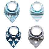 Baby Bandana Drool and Dribble Bibs for Boys and for Girls - (Set of 4, Gift Set) - Best for Babies Drooling, Teething and Feeding (design 3)